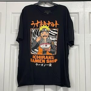 Naruto Ichiraku ramen shop anime manga 3XL black short sleeve